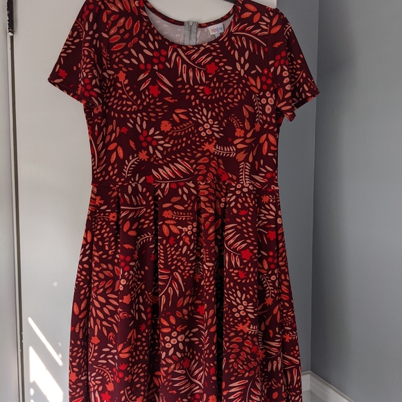 LuLaRoe Amelia Dress Size 2xl Fall Foliage - Picture 3 of 10